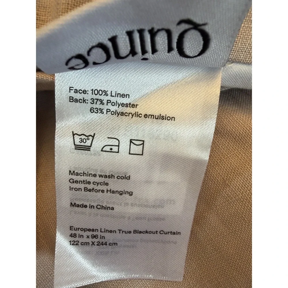 Quince European Linen True Blackout Curtain Single Panel 48x96 Rose Quartz NWOT